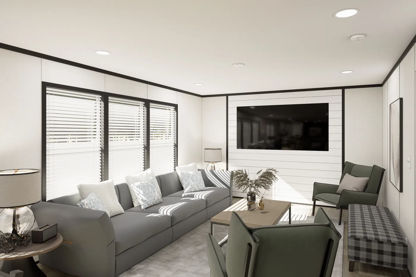 The PLATINUM ANNIVERSARY Exterior. This Manufactured Mobile Home features 3 bedrooms and 2 baths.