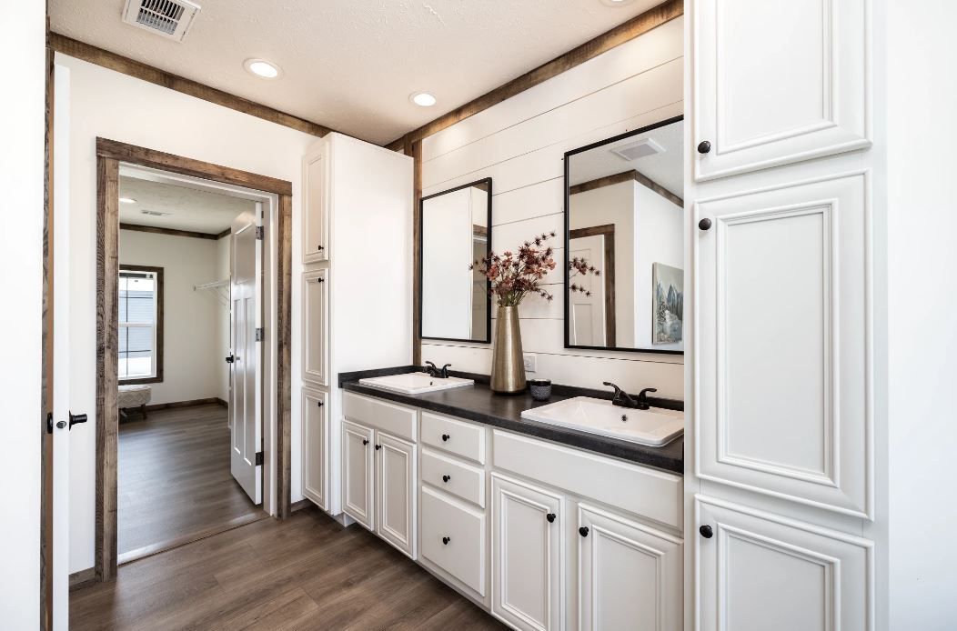 The ARABELLA Primary Bathroom. This Manufactured Mobile Home features 3 bedrooms and 2 baths.