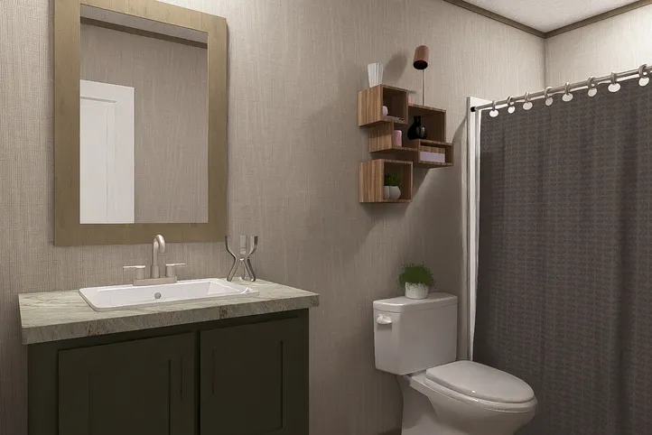 The EVEREST Guest Bathroom. This Manufactured Mobile Home features 4 bedrooms and 2 baths.