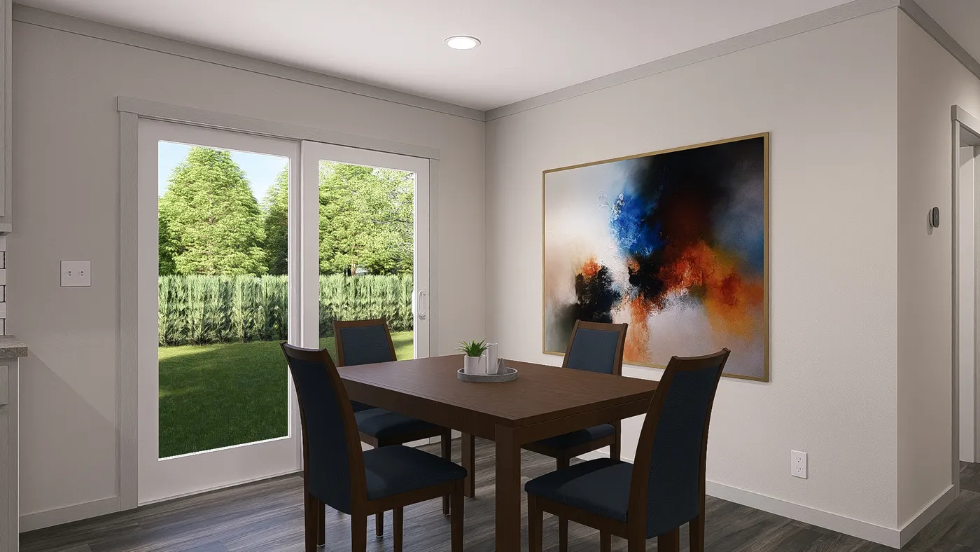 The FARM 3 FLEX DEN Dining Room. This Manufactured Mobile Home features 3 bedrooms and 2 baths.