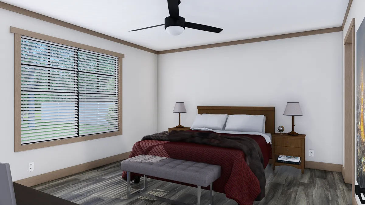 The TINSLEY Primary Bedroom. This Manufactured Mobile Home features 4 bedrooms and 2 baths.