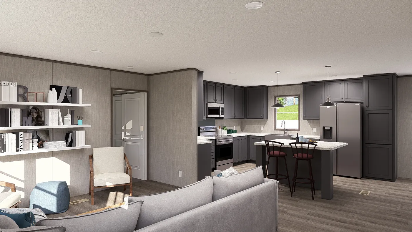 The ULTRA PRO 4 BR 28X68 Living Room. This Manufactured Mobile Home features 4 bedrooms and 2 baths.
