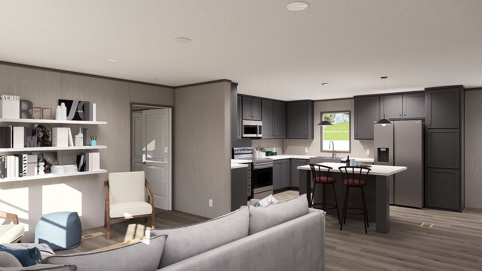 The ULTRA PRO 4 BR 28X68 Living Room. This Manufactured Mobile Home features 4 bedrooms and 2 baths.