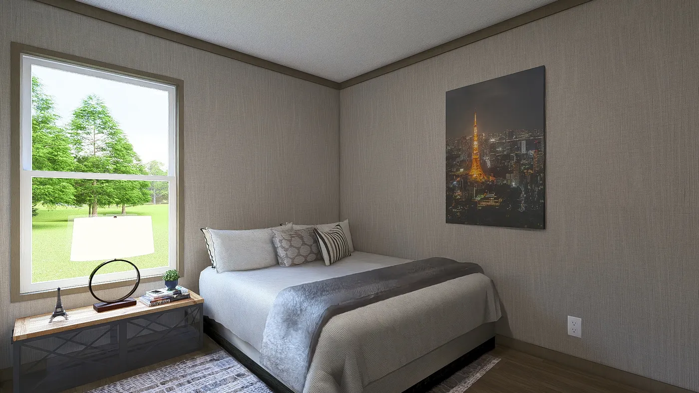 The SYDNEY Guest Bedroom. This Manufactured Mobile Home features 3 bedrooms and 2 baths.