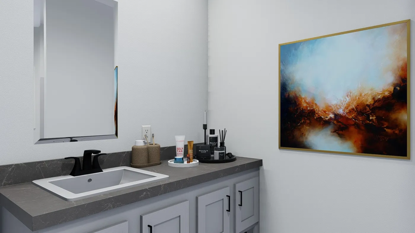 The BRYCE Guest Bathroom. This Manufactured Mobile Home features 3 bedrooms and 2 baths.