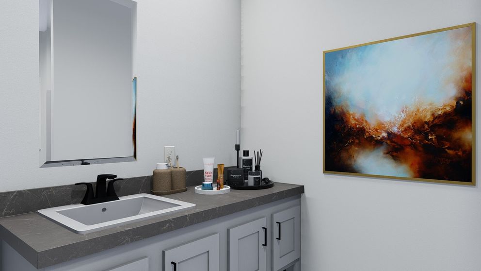 The BRYCE Guest Bathroom. This Manufactured Mobile Home features 3 bedrooms and 2 baths.