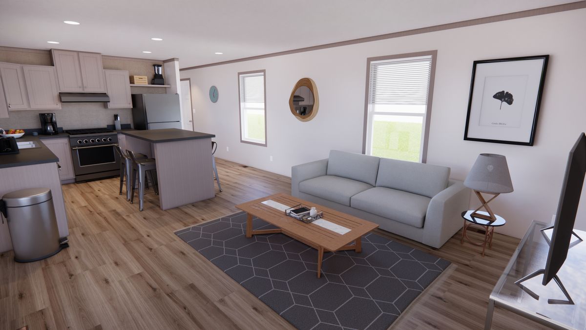 The 6016-4200 ADRENALINE Living Room. This Manufactured Mobile Home features 2 bedrooms and 2 baths.