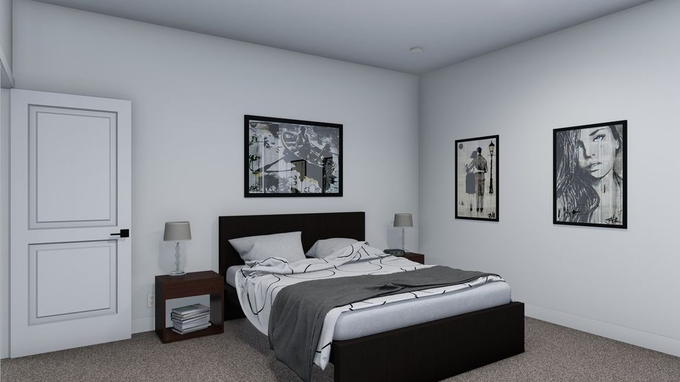 The BRYCE Primary Bedroom. This Manufactured Mobile Home features 3 bedrooms and 2 baths.