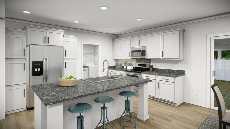 The THE PARKER Kitchen. This Manufactured Mobile Home features 3 bedrooms and 2 baths.