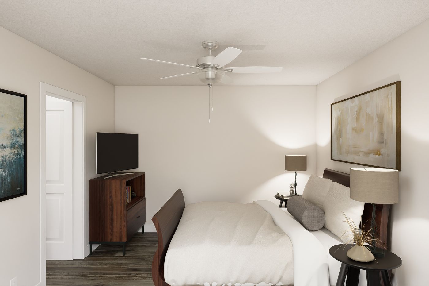 The 6616-SW022 Primary Bedroom. This Manufactured Mobile Home features 3 bedrooms and 2 baths.