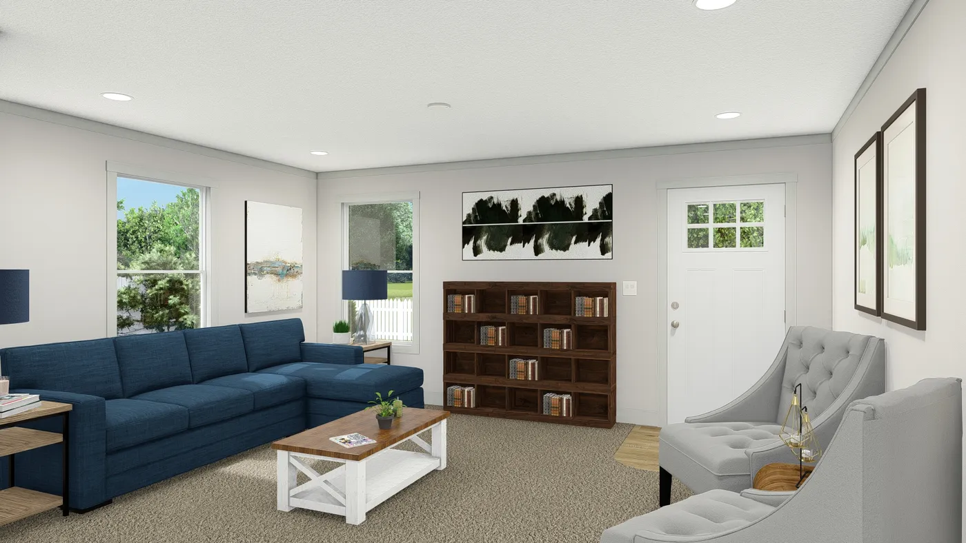 The 2007 "UNDER PRESSURE" 4828 Living Room. This Manufactured Mobile Home features 3 bedrooms and 2 baths.