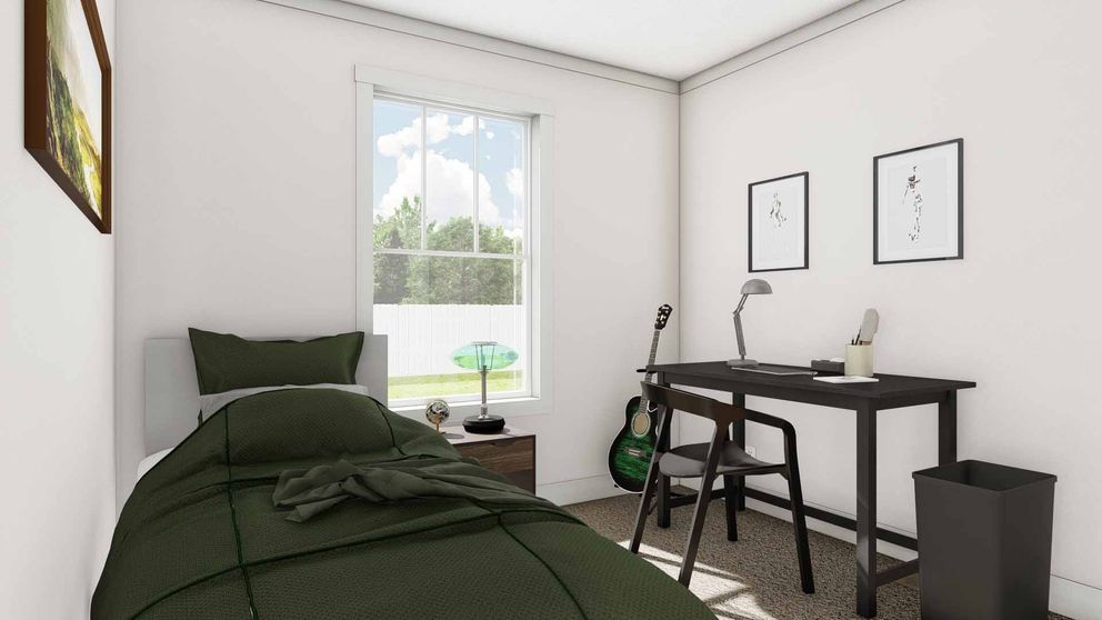 The STAND BY ME Guest Bedroom. This Manufactured Mobile Home features 3 bedrooms and 2 baths.