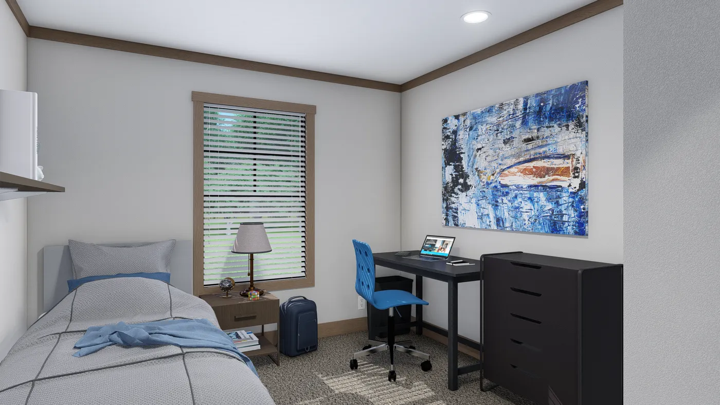 The LORALEI Bedroom. This Manufactured Mobile Home features 3 bedrooms and 2 baths.