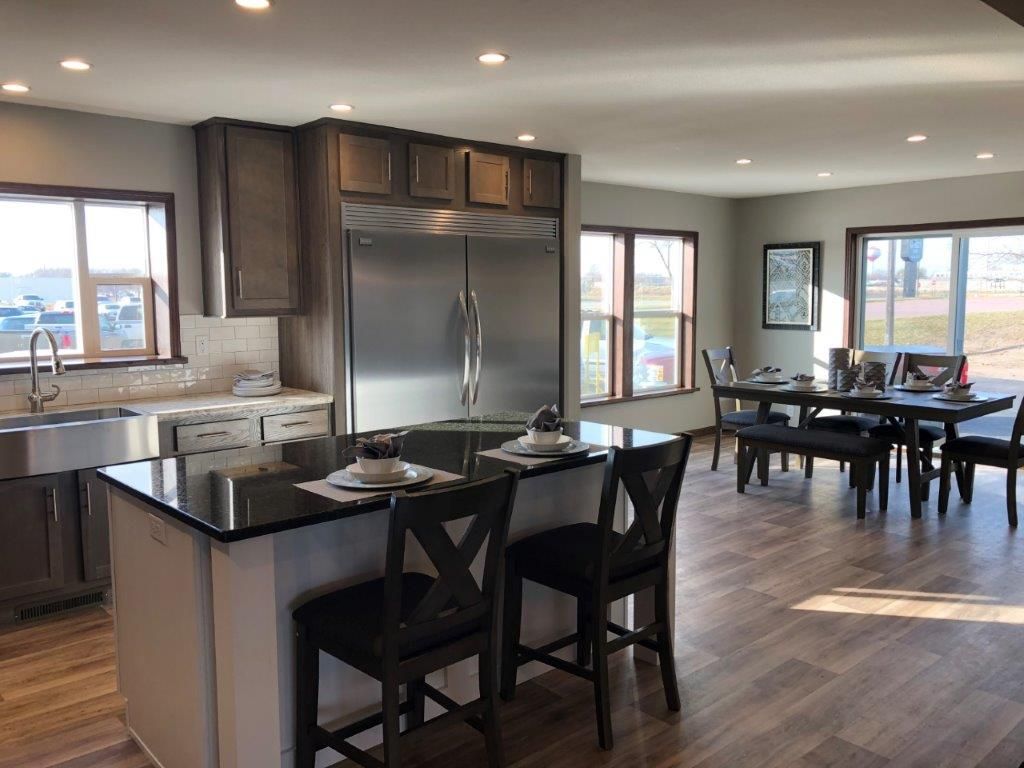 The LEGACY 572 MOD Kitchen. This Modular Home features 3 bedrooms and 2 baths.