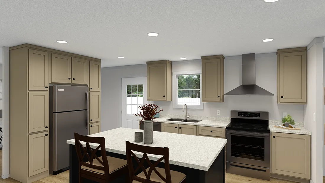 The ROCKET MAN Kitchen. This Manufactured Mobile Home features 3 bedrooms and 2 baths.