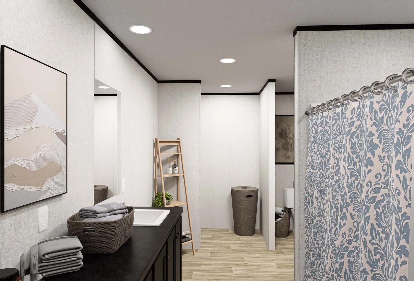 The DAWN Primary Bathroom. This Manufactured Mobile Home features 3 bedrooms and 2 baths.
