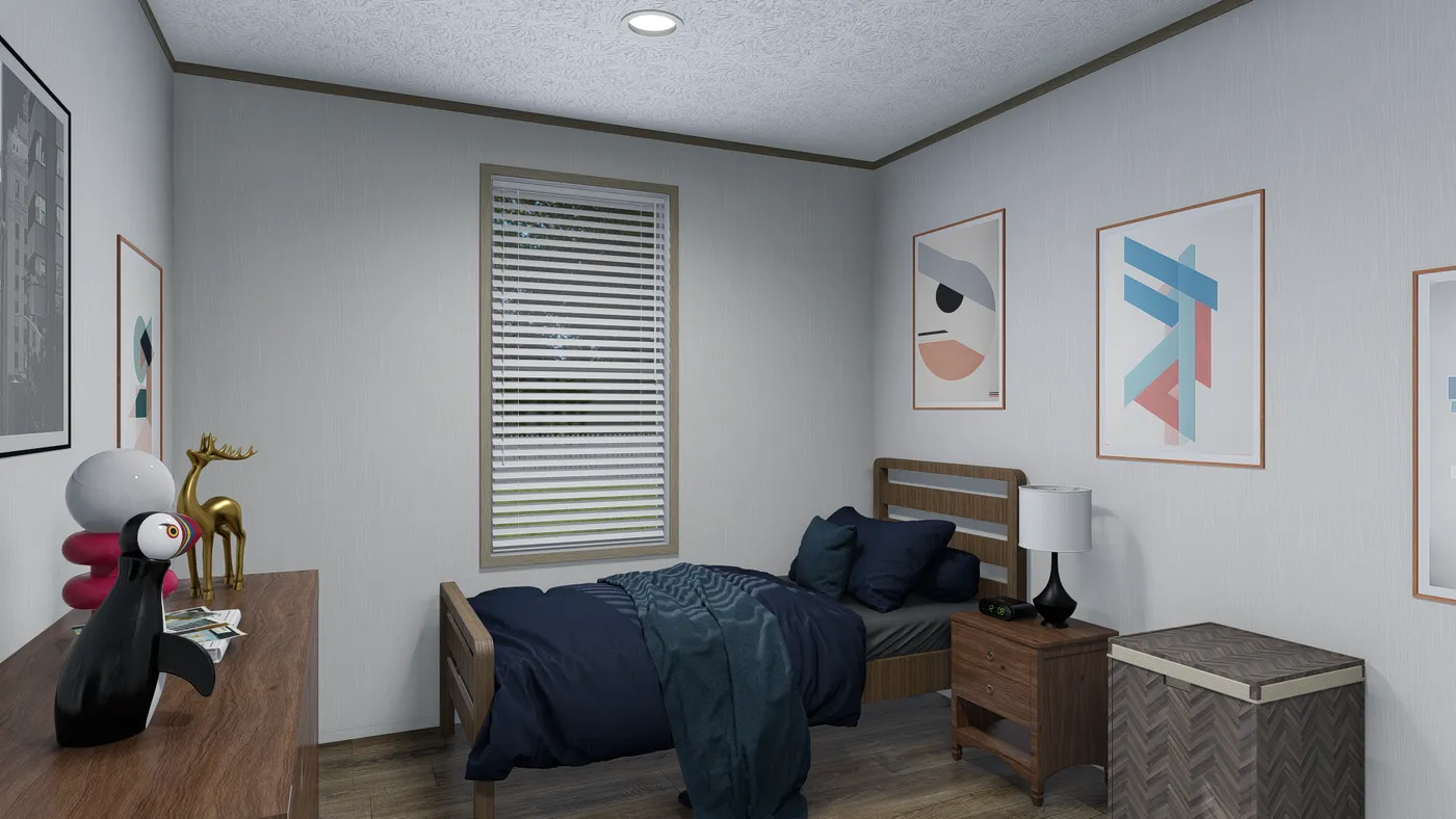 The HARTFORD Bedroom. This Manufactured Mobile Home features 3 bedrooms and 2 baths.