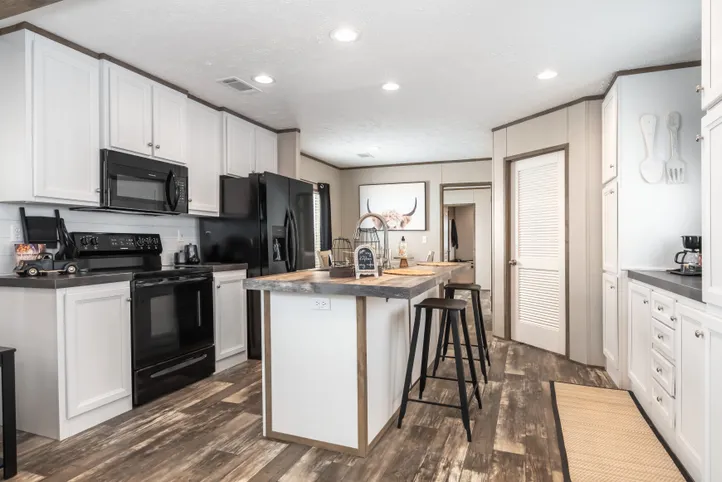 The RIVERHAVEN Kitchen. This Manufactured Mobile Home features 3 bedrooms and 2 baths.