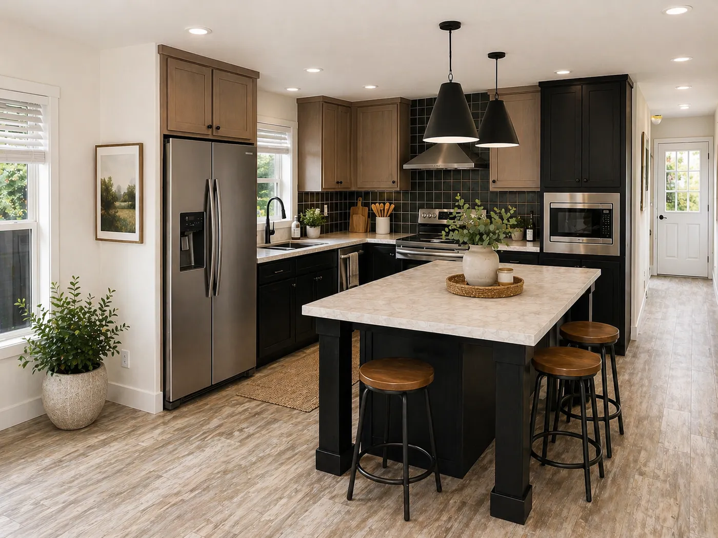 The ANNIVERSARY 1566 Kitchen. This Manufactured Mobile Home features 2 bedrooms and 2 baths.