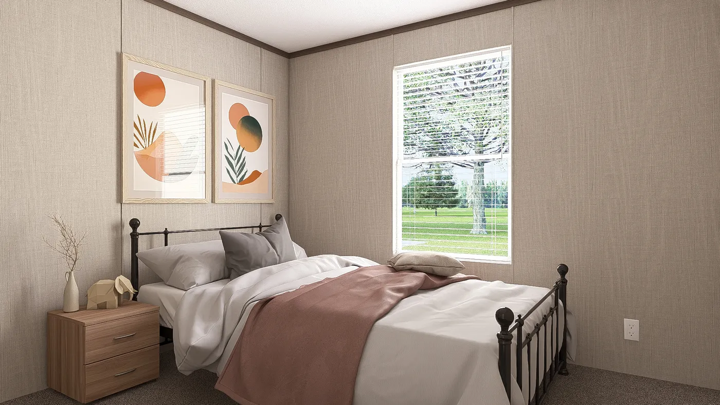 The THE RESERVE 60 Bedroom. This Manufactured Mobile Home features 3 bedrooms and 2 baths.