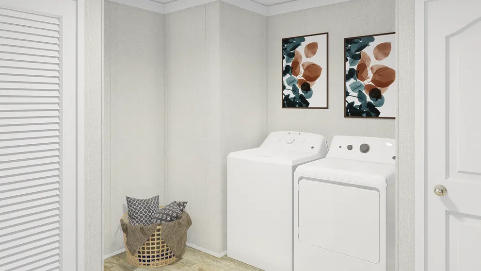 The GRAND LIVING 76 Utility Room. This Manufactured Mobile Home features 4 bedrooms and 2 baths.