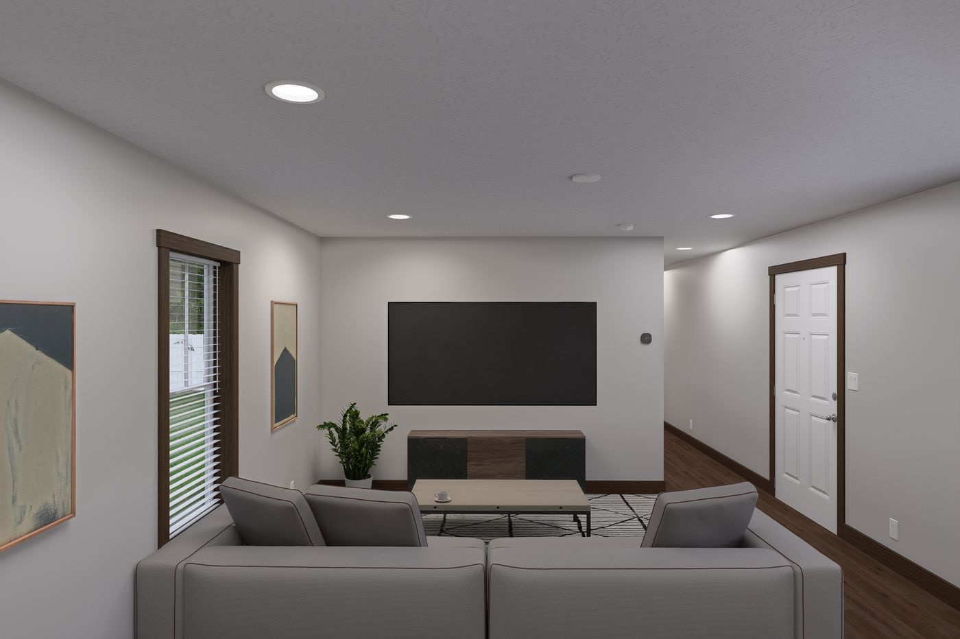 The RIGHT CHOICE 107 Living Room. This Manufactured Mobile Home features 3 bedrooms and 2 baths.