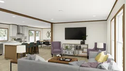 The THE OCCASION Living Room. This Manufactured Mobile Home features 4 bedrooms and 2 baths.