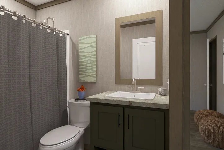 The SYDNEY Guest Bathroom. This Manufactured Mobile Home features 3 bedrooms and 2 baths.