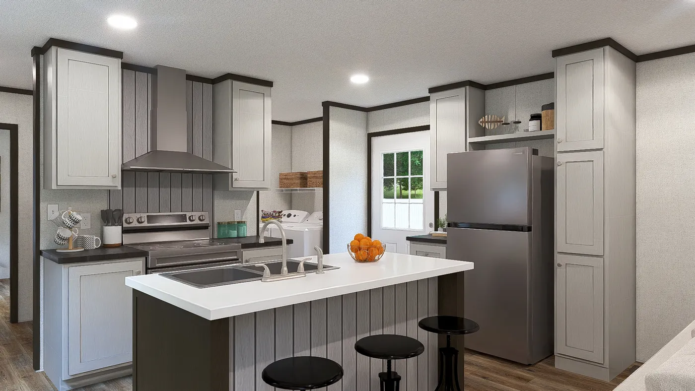 The DYNAMIC Kitchen. This Manufactured Mobile Home features 3 bedrooms and 2 baths.
