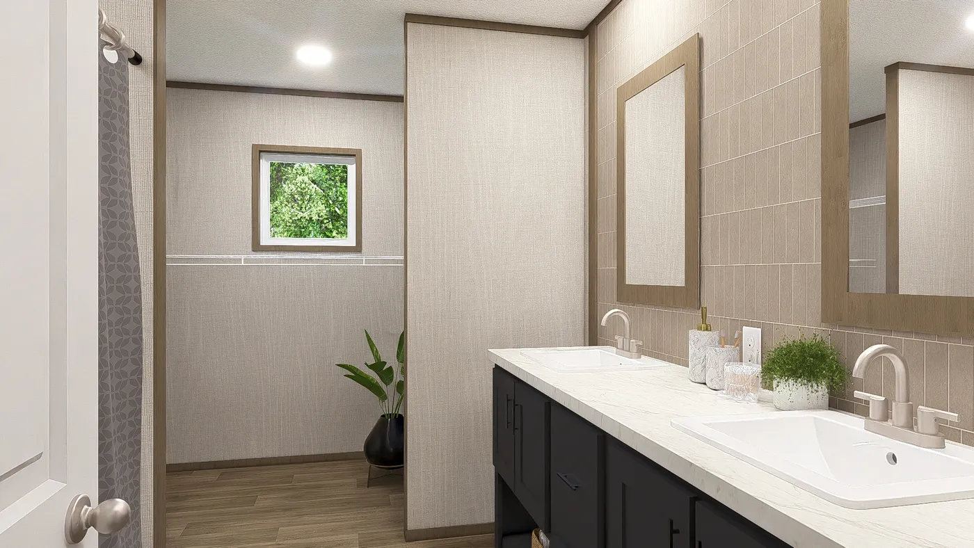 The MOROCCO Primary Bathroom. This Manufactured Mobile Home features 4 bedrooms and 2 baths.