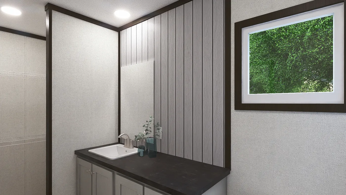 The INTUITION Primary Bathroom. This Manufactured Mobile Home features 3 bedrooms and 2 baths.