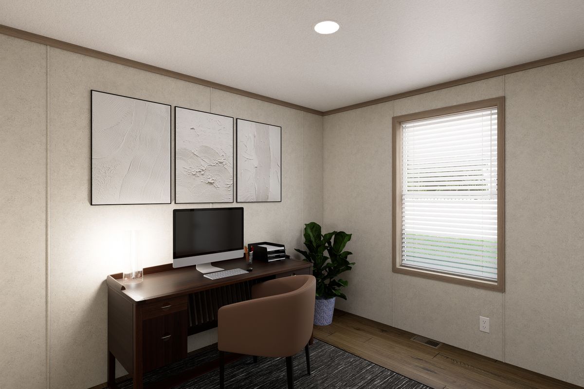 The 7616-CC01 CORNERSTONE 76 Guest Bedroom. This Manufactured Mobile Home features 3 bedrooms and 2 baths.