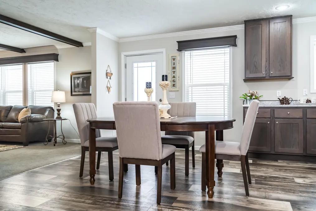 The TAHOE 3272A Dining Area. This Manufactured Mobile Home features 3 bedrooms and 2 baths.