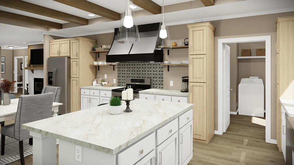 The THE BANDON Kitchen. This Manufactured Mobile Home features 3 bedrooms and 2 baths.