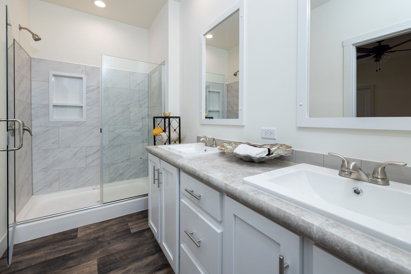 The 50TH ANNIVERSARY MOD Primary Bathroom. This Modular Home features 3 bedrooms and 2 baths.