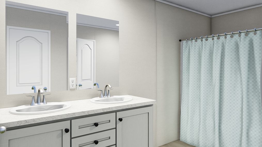 The LEGEND 28X56 Primary Bathroom. This Manufactured Mobile Home features 3 bedrooms and 2 baths.