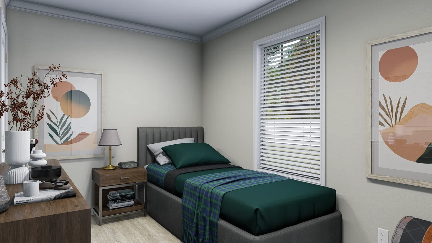 The 7010 "YADKIN" 7616 Bedroom. This Manufactured Mobile Home features 3 bedrooms and 2 baths.