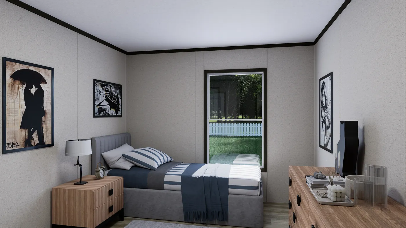 The VENTURE Bedroom. This Manufactured Mobile Home features 4 bedrooms and 2 baths.