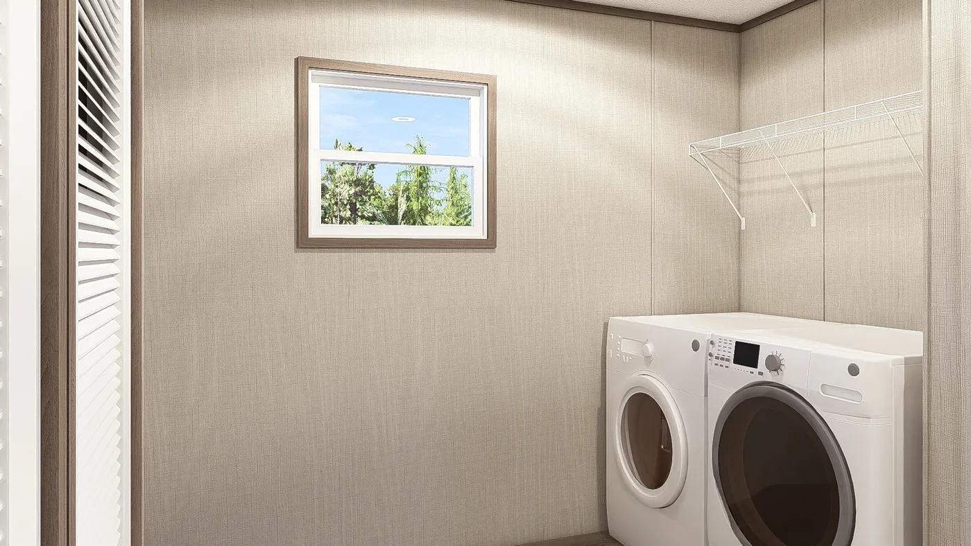 The LEGEND 28X56 3 BR Utility Room. This Manufactured Mobile Home features 3 bedrooms and 2 baths.