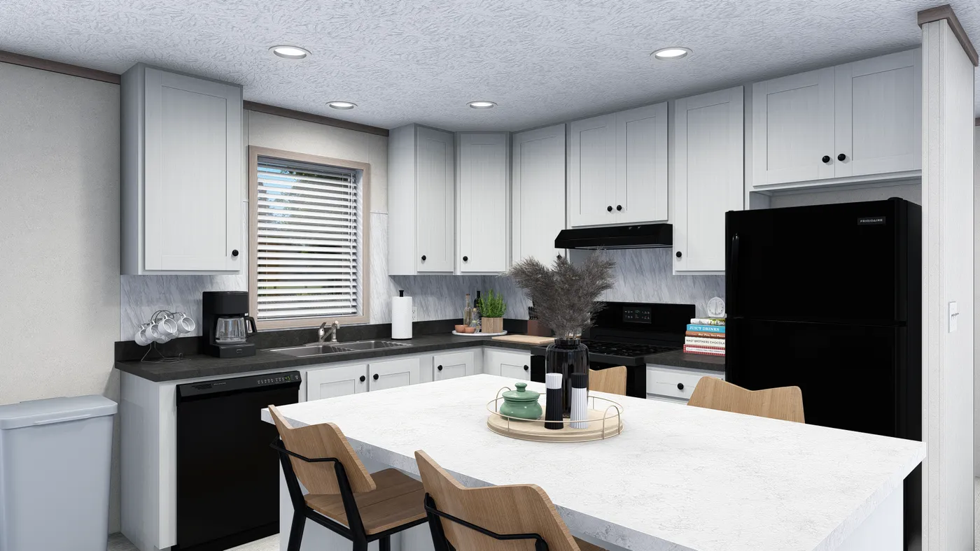 The 5616-4779 THE PULSE Kitchen. This Manufactured Mobile Home features 2 bedrooms and 2 baths.