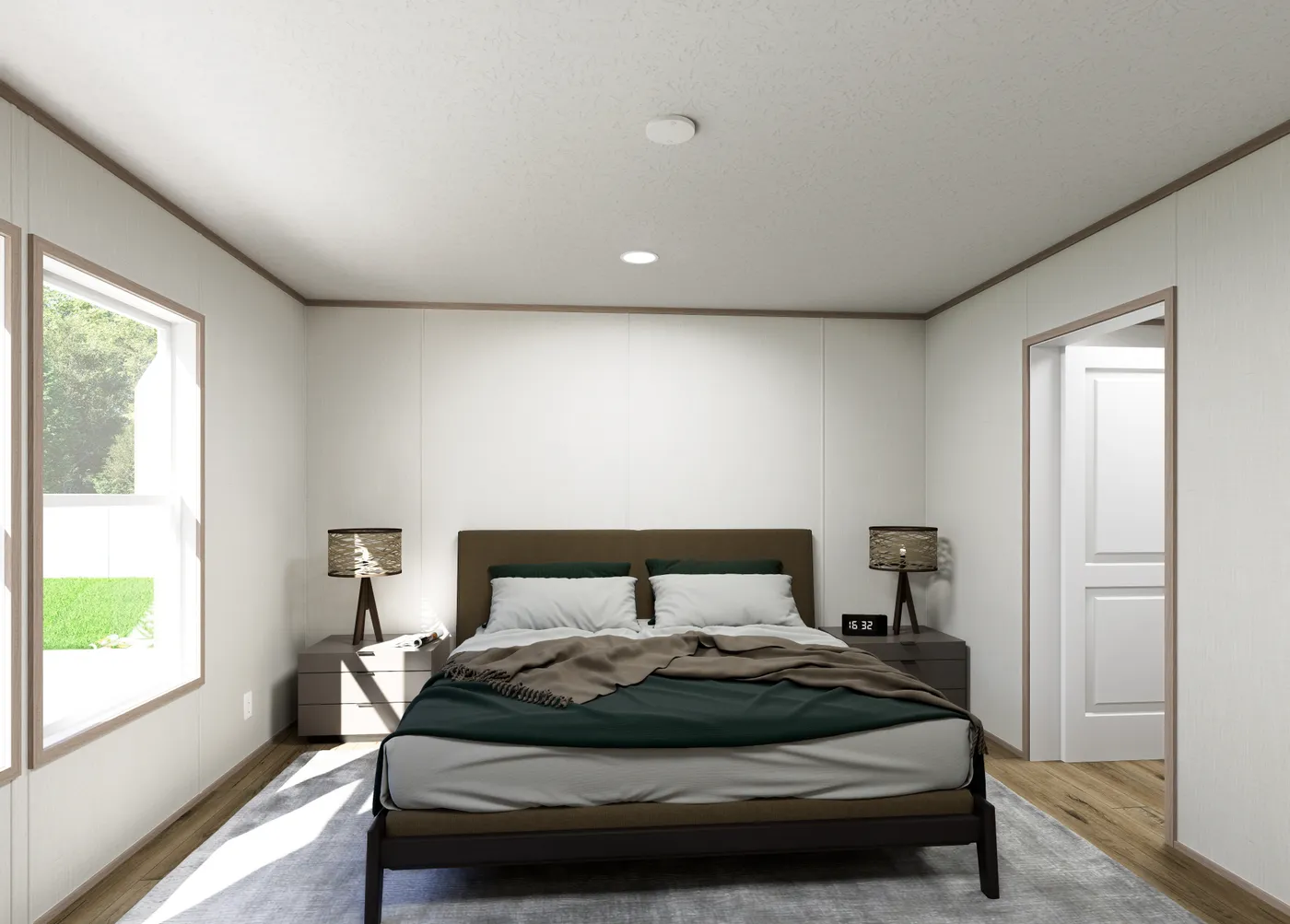 The ASPIRE Primary Bedroom. This Manufactured Mobile Home features 3 bedrooms and 2 baths.