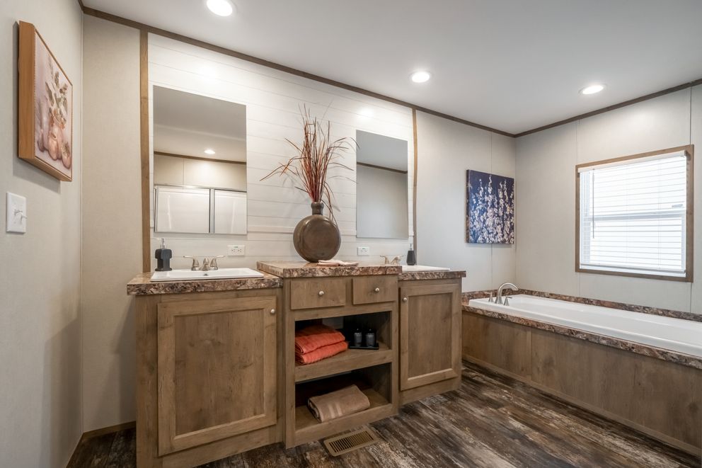 The BELLA VISTA Exterior. This Manufactured Mobile Home features 3 bedrooms and 2 baths.