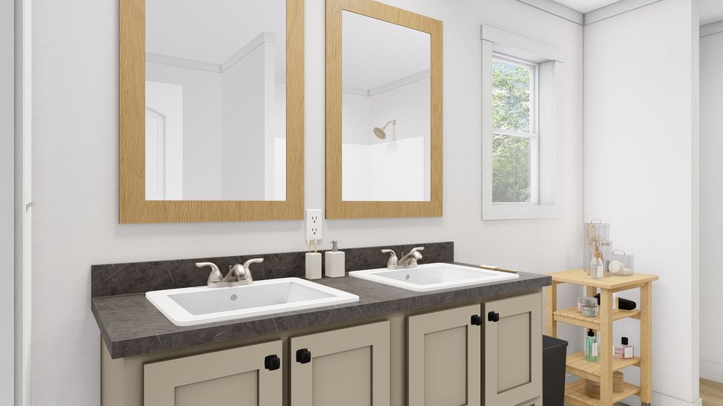 The HEY JUDE Primary Bathroom. This Manufactured Mobile Home features 5 bedrooms and 2 baths.