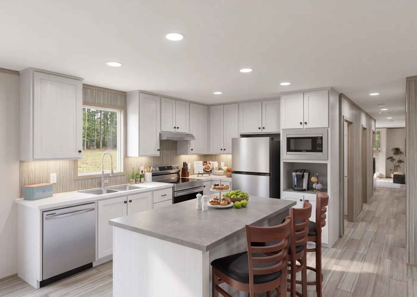 The THE MOUNTAINEER 76 Kitchen. This Manufactured Mobile Home features 4 bedrooms and 2 baths.