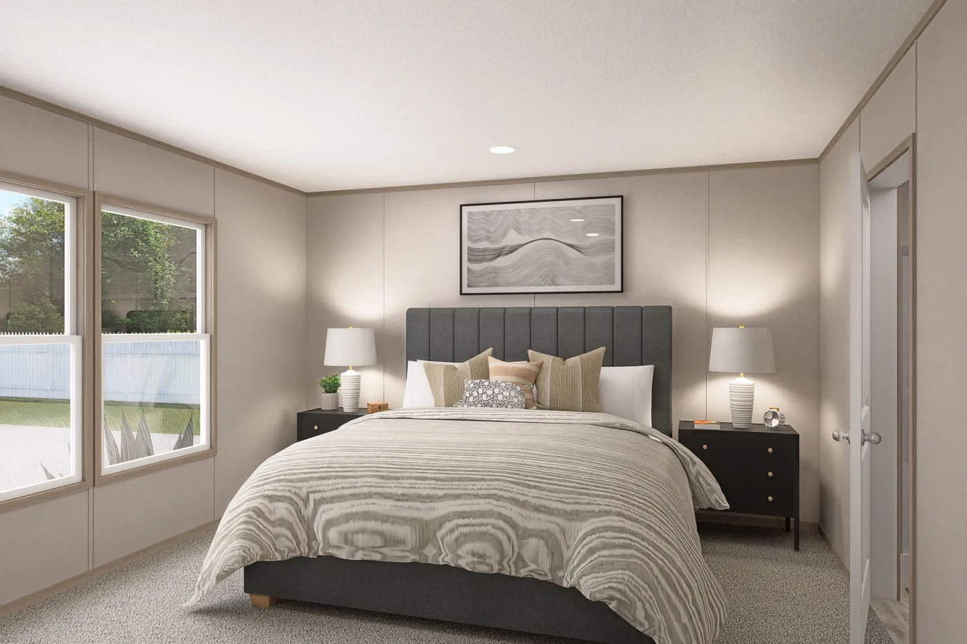 The THE EAGLE 68 Primary Bedroom. This Manufactured Mobile Home features 4 bedrooms and 2 baths.