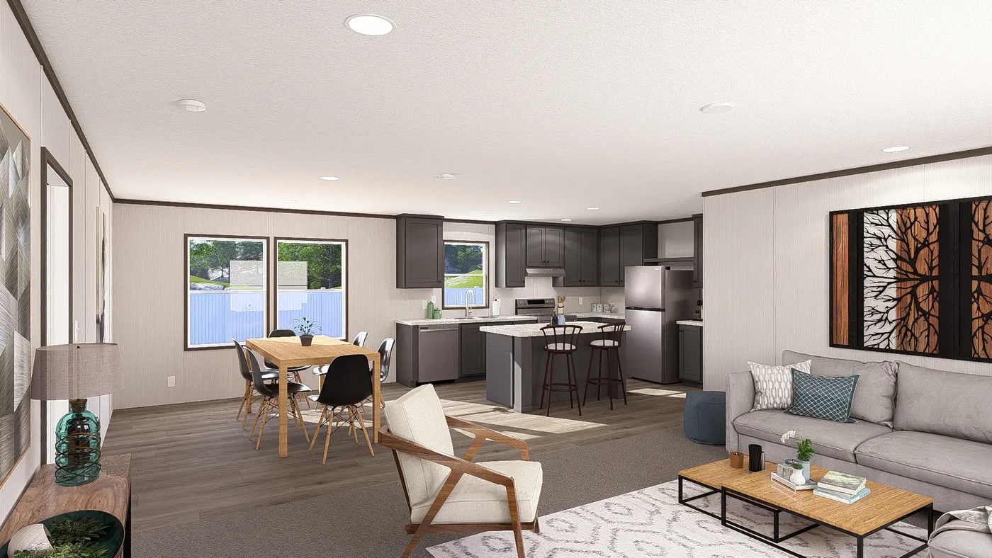 The LEGEND 28X68 Living Room. This Manufactured Mobile Home features 4 bedrooms and 2 baths.