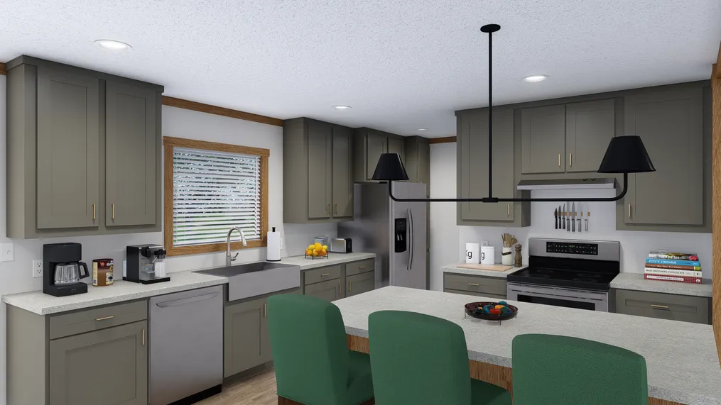 The LAYLA Kitchen. This Manufactured Mobile Home features 4 bedrooms and 2 baths.