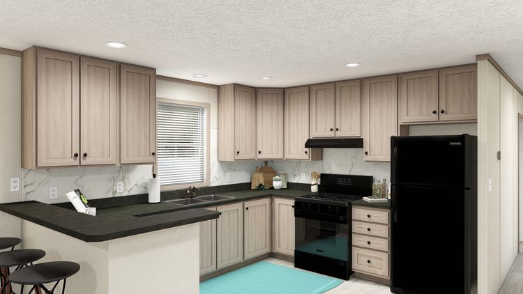 The 7616-4773P THE PULSE Kitchen. This Manufactured Mobile Home features 3 bedrooms and 2 baths.