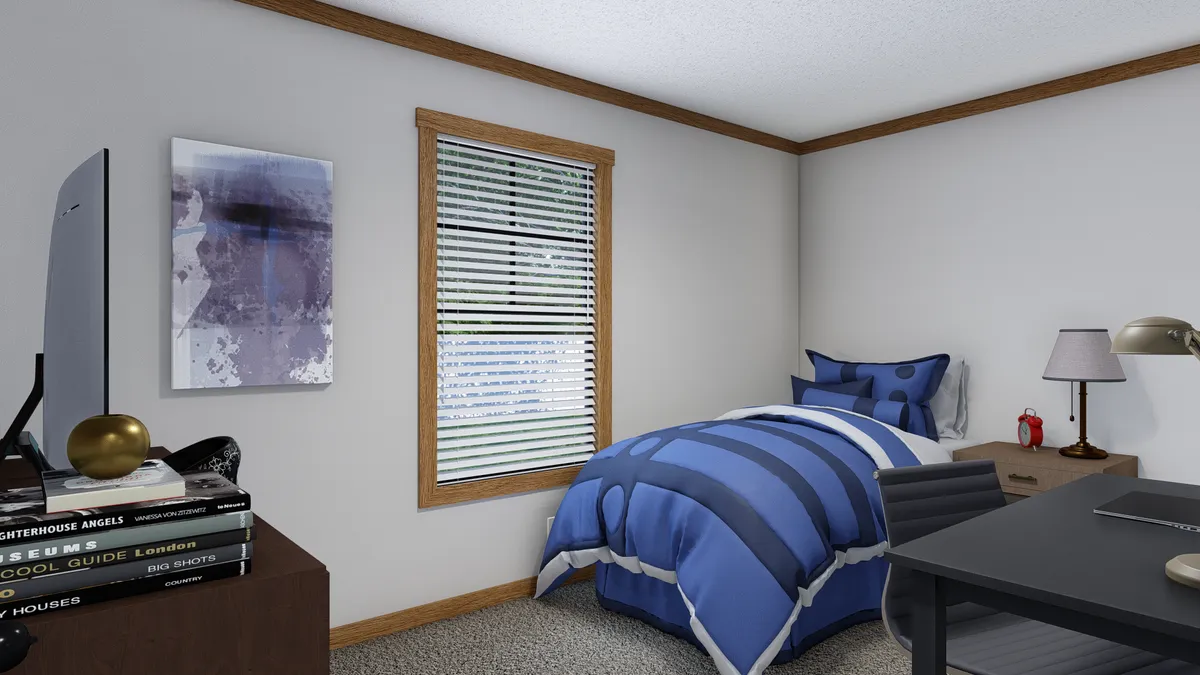 The LORALEI Bedroom. This Manufactured Mobile Home features 3 bedrooms and 2 baths.