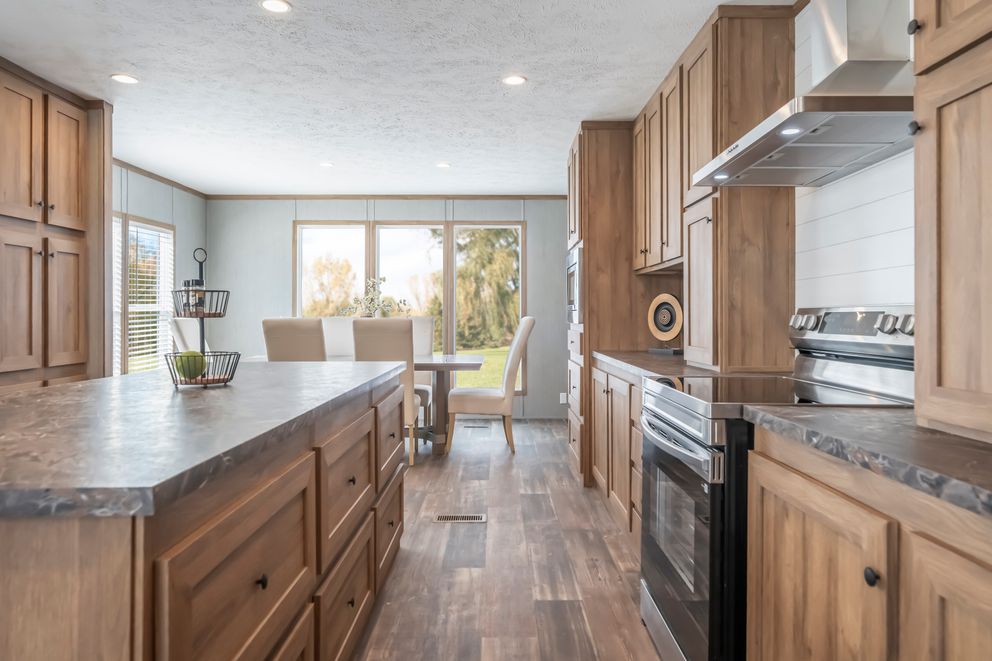 The BLACK DIAMOND Kitchen. This Manufactured Mobile Home features 3 bedrooms and 2 baths.